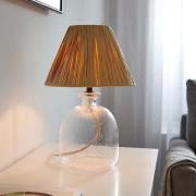 Lecce Natural Raffia Shade Table Lamp With Clear Glass Base