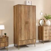 Orleans Wooden Wardrobe With 2 Doors In Mango Wood Effect