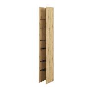 Cyan Wooden Bookcase Narrow With 6 Shelves In Artisan Oak