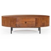 Plano Acacia Wood Coffee Table With 1 Drawer In Walnut