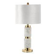 Cassis Cream Velvet Shade Table Lamp With White Marble Base