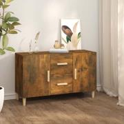 Krefeld Wooden Sideboard 2 Doors 2 Drawers In Smoked Oak