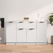 Krefeld Wooden Sideboard With 4 Doors 1 Drawer In White