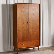 Layton Wooden Wardrobe With 2 Doors 1 Drawer In Cherry