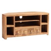 Tivat Mango Wood TV Stand Corner In Light Mahogany