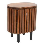 Salvo Mango Wood Bedside Cabinet With 1 Door In Walnut