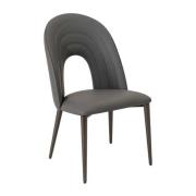 Sanur Faux Leather Dining Chair In Dark Grey