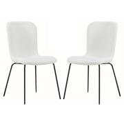 Ontario Ivory Fabric Dining Chairs With Black Frame In Pair