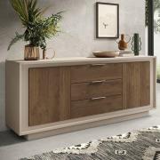 Soller Wooden Sideboard 2 Doors 3 Drawers In Cashmere Walnut