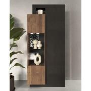 Felton Wooden Display Cabinet 2 Doors In Lava Mercury Oak