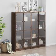 Penrith Wooden Bookcase With 16 Shelves In Brown Oak