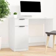 Dunstable Wooden Laptop Desk With 1 Door 1 Drawer In White