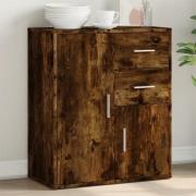 Exeter Wooden Sideboard With 2 Doors 2 Drawers In Smoked Oak