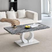 Halo High Gloss Coffee Table In Melange Marble Effect