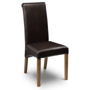 Cary Faux Leather Dining Chair In Brown