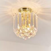 Fargo 2 Lights Crystal Droplets Flush Ceiling Light In Brass