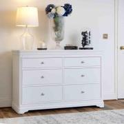 Sarnia Wooden Chest Of 6 Drawers Wide In White