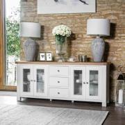 Celina Wooden Sideboard With 4 Doors 3 Drawers In Oak And White