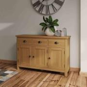 Rosemont Wooden Sideboard With 3 Doors 3 Drawers In Rustic Oak