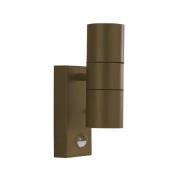 Metro Stainless Steel Outdoor Wall Light In Rustic Brown