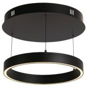 Layla Small Round Opal Acrylic Pendant Light In Black