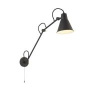 Swing White Inner Shade Arm Wall Light In Grey