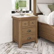 Hants Wooden Bedside Cabinet With 4 Drawers In Smoked Oak