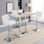 Caprice Small Magnesia Bar Table With 4 Candid White Stools