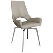 Irvane PU Learther Swivel Dining Chair In Taupe