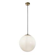 Atom Opal Shade Ceiling Pendant Light In Satin Brass