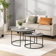 Bellini Wooden Nesting Coffee Tables In Concrete Effect