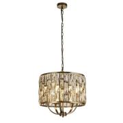 Bijou Champagne Glass Pendant Light Small In Antique Brass