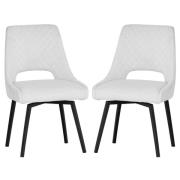 Akron Limestone Velvet Dining Chairs With Metal Legs In Pair