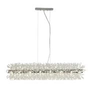 Sunburst 16 Light Glass Beads Bar Pendant Light In Chrome