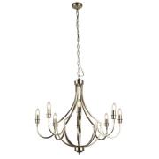 Lodge 8 Light Pendant Light In Satin Silver