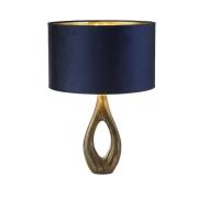 Bucklow Navy Shade Lamp Table With Brass Base