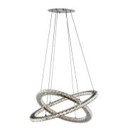 Clover LED 2 Light Clear Glass Ring Pendant Light In Chrome