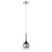 Adelina Clear Smoked Glass Shade Pendant Light In Chrome