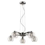 Cannonbury 5 Light Clear Glass Shade Pendant Light In Chrome