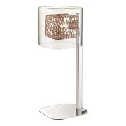 Holland Clear Glass Table Lamp In Copper And Chrome