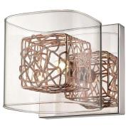 Holland Clear Glass Wall Light In Copper And Chrome