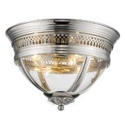 Hampstead Clear Glass Shade Ceiling Flush Light In Nickel