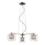 Holland 3 Light Clear Glass Pendant Light In Chrome