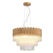 Harrogate Hanging Crystal Shade Pendant Light In Matt Gold