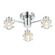 Wakefield 3 Light Diamond Crystal Flush Light In Chrome