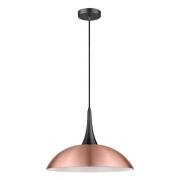 Stamford Copper Shade Pendant Light In Matt Black