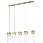 Socorro 5 Light Crystal Clear Pendant Light In Antique Bronze