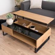 Bend Lift Up Wooden Coffee Table In Oak And Black