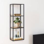 Sparks Wooden Wall Shelf With 2 Shelves In Oak And Black