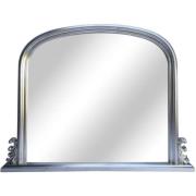 Ames Overmantle Bedroom Wall Mirror In Silver Frame